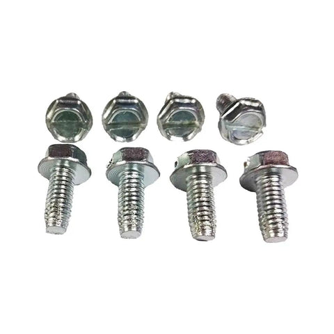 Premium 42 Inch Deck Kit Slick Replacement Set For Lawn Riders Featuring Heavy Duty Belts Razor Edge Blades And Bulletproof Spindles For Hassle Free Cutting All Summer Long - Set of six steel bolts and washers.