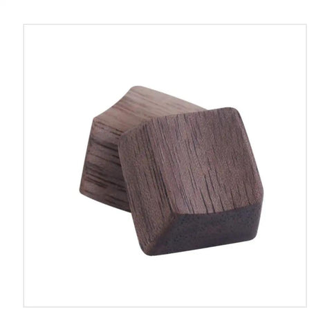 GH60 Full Set Solid Wood Keycaps For Cherry Mx Switch Mechanical Gaming Keyboards 104 Keys, close-up of two natural wood keycaps.