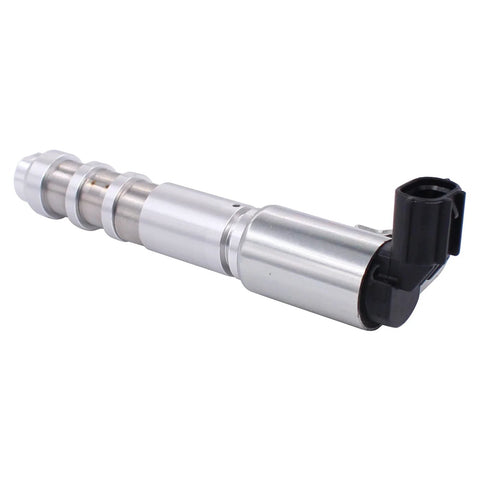 Close-up of a camshaft position actuator solenoid from the 4 Piece Engine Intake And Exhaust Camshaft Position Actuator Solenoid Kit With Variable Timing VVT Oil Control Valve For GM Cars And SUVs Including ATS CTS SRX STS Camaro Equinox Malibu Traverse Acadia Terrain Canyon And G6.