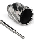 Oscarbide annular cutter with Weldon shank, 1-9/16 in diameter, 1 in depth of cut, includes pilot pin for magnetic drill press