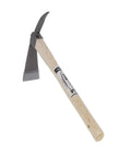 One-Handed Hoe Pick Mattock for Breaking Tough Soil, Lightweight 12.7 oz with Wood Handle and S45C Blade, shown at an angle