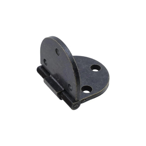 Tough As Nails Vintage Black Iron Drop Leaf Table Hinges 2.56 By 1.5 Inch showing rounded design and mounting holes.