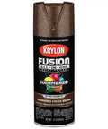 24 Pack Of 12 Oz Cocoa Brown Spray Paint Straight Up Hammered Finish All In One Rust Shielding Paint And Primer Indoor Outdoor Heavy Lifting Metal Wood No Sweat Diy Touch Ups canister with cocoa brown spray paint.