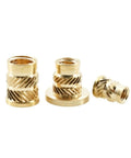 Heat Threaded Inserts For 3D Printing, Knurled Press Flange Copper Insert, Brass Material, M1.2 OD, 2mm Height, 1.5-3mm Insertion Range