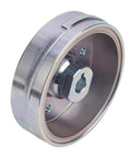 Heavy Duty Magnetic Flywheel Rotor Replacement Kit For 375 400 LTA400 Sled And ATV, side view of polished steel rotor.
