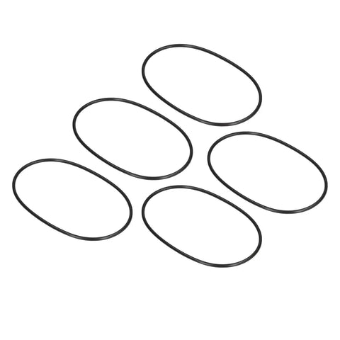 Five Pack Round Rubber Motor Belts 5mm Diameter Industrial Transmission Belts Flexible Shock Absorbing Drive Belts For Low Speed Mechanical Equipment Dampens Vibration Reduces Wear With Overload Protection Safe Slip