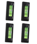 Bubble Level Base Leveling Beads Water Leveling Gauge For Mini For Spirit, four compact liquid vials in black housing.