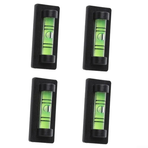 Bubble Level Base Leveling Beads Water Leveling Gauge For Mini For Spirit, four compact liquid vials in black housing.