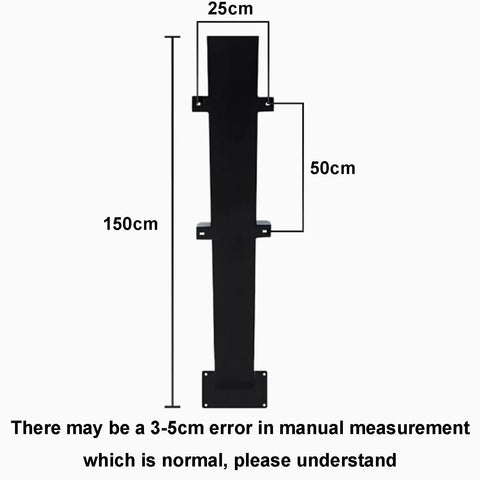 Top Shelf Free Standing EV Charger Cable Holder And Waterproof Station Box Heavy Duty Galvanized Steel with dimensions shown.