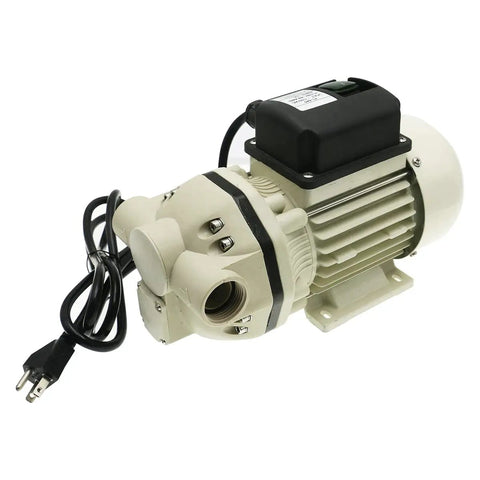 Rugged Industrial Chemical Distribution Pump 115V, 40 L Per Min At 40 PSI, 2.75 Bar, Fluororubber And PA66 Build, Blue, cord and plug view