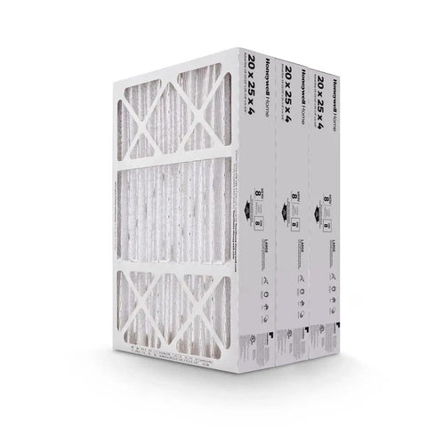 20x25x4 MERV 8 Furnace And AC Air Filter 3 Pack High Efficiency Home Air Cleaner For Dust Pollen Viruses Bacteria Fungus Allergens