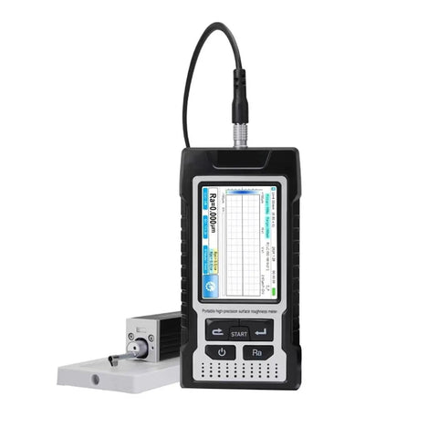 Heavy Duty Digital Surface Roughness Tester With Straight Fire Precision For Metal Plastic And Wood Finish Inspection, handheld unit measuring Ra values.