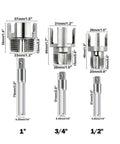 Solid 4 In 1 Water Pipe Threader Set For Fast Internal And External Threading Fits Inch And Inch PvC Pipes compatible drill attachments.
