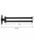 Top Shelf Swivel Towel Bar For Kitchen And Bathroom, 9 Inch Wall Mounted Black Stainless Steel Holder with measurements.