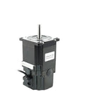 NEMA 23 permanent magnet brake stepper motor, black housing, metal shaft