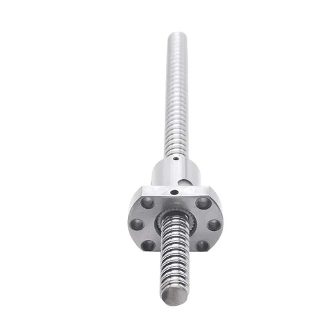 Beefy 800mm Rolled Ball Screw Kit With 1204 Ball Nut For CNC Machines, steel rod and ball nut close-up