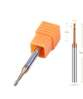 Premium HRC55 Carbide Ball End Mill 2 Flute With Extra Long Nose For CNC Finishing and Woodworking, 50mm length and 4mm diameter.