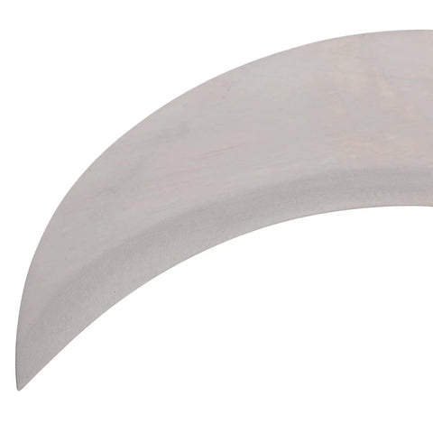 Close-up of manganese steel blade of Long Handled Weeding Sickle With Wooden Handle Multipurpose Manual Garden Tool