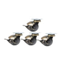 Four Pack Vintage Globe Furniture Casters With Brakes 1.5 Inch Swivel Stem Casters For Sofas Chairs And Tables Upgrade Your Home Decor With Smooth Rolling Replacement Wheels Flat Brake