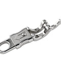 Zinc alloy quick-release panic snap with ring, silver for paracord