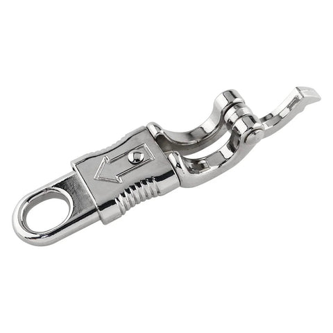 Zinc alloy quick-release panic snap with ring, silver for paracord