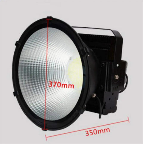 High Output Rechargeable Led Floodlight For Outdoor Job Sites Hardened Aluminum Housing Ip66 Waterproof Work Lamp side view showing dimensions 370mm x 350mm.
