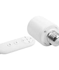 E27 Motion Sensor Lamp Holder With Remote Control, Hands Free Auto On Off Lighting, Adjustable Brightness Infrared Socket For Hallways, Garages, And Closets, white plastic