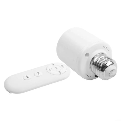 E27 Motion Sensor Lamp Holder With Remote Control, Hands Free Auto On Off Lighting, Adjustable Brightness Infrared Socket For Hallways, Garages, And Closets, white plastic
