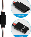 12 Pack JR Style Servo Extension Cable Set With 1 JR Male To 2 Or 3 Female Y Harnesses In 15cm And 30cm Lengths showing connectors