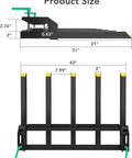 Heavy Duty 48 Inch Clamp On Pallet Forks For Tractor Bucket Debris Forks For Skid Steer And Front End Loader Buckets diagram