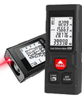 Heavy Duty Digital Laser Distance Meter 131 Ft Measuring Tool With Glowing Backlit Lcd Screen, red laser, compact design for accurate measurements.