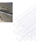 14 Pack Slick Crystal Clear Plastic Slip On Edge Guards 16.5 Inches Long easy push fit for kitchen cabinets and drawers.