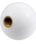 5 Speed Round Ball Shift Knob For Manual Cars, Resin Shifter Lever Head With 3 Adapters, white finish close-up