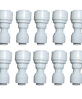 Reducing Straight Union Quick Connect Fittings Three Eighths Inch To One Quarter Inch For RO Water Filters Push To Connect