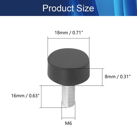 8 Pack M6 Rubber Vibration Isolators 18mm Diameter And 8mm Height With Studs Anti Vibration Mounts For Mini Splits Water Pumps Diesel Engines Harvesters And Generators, side view