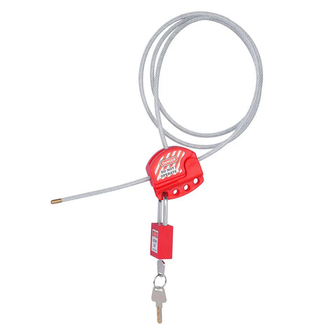 Rock Solid Adjustable Steel Cable Lockout Tagout Security Lock With Thick Vinyl Coated Wire And Brass Ends Industrial Loto Padlock Kit Built Like A Tank For Plant Maintenance Pack Of Four