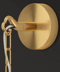 Top Shelf High Quality Brushed Brass Wall Sconce Paired With Frosted Glass Globe Led Bathroom And Bedroom Vanity Light Adjust Your Space With This Durable Fixture showing a close-up of the brass fixture with chain.