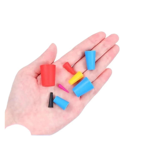 Bulk 200 Piece Silicone Rubber Tapered Plugs For Powder Coating And Metal Finishing Stopper Tool Kit High Heat Resistant Durable Sealing Caps Plug Set, assorted sizes in hand
