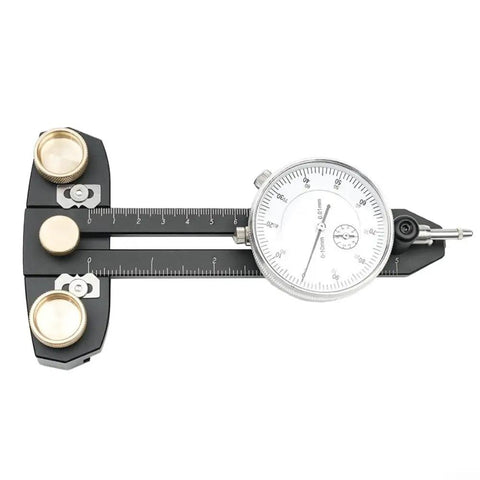 Ultimate Table Saw Rip Jig With Indicator showing precise 0.1mm readout, aluminum T slot fence system for narrow strips