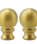 Front view of Two Piece Antique Brass Lamp Finials Set For Lamp Shade Nut Screw Cap Metal Knob Topper Decorative Replacement DIY Table Or Floor Light Harp Adapter Kit