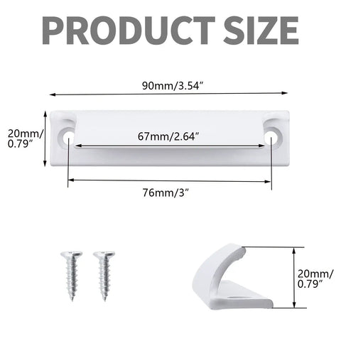 Heavy Duty Aluminum Window Pulls And Sash Lifts 3 Inch Center Hole Mounted Cabinet Handles With 76mm Spacing Includes Mounting Hardware Durable Electroplated Finish For Everyday Use And Long Lasting Durability, 90x20mm size shown