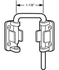 Patio Sliding Door Loop Lock U 9846 With 1-1/8 Inch Hardened Steel Bar And Diecast Base Nickel Plated diagram.