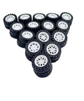 30Pcs Plastic Toy Car Wheels Set For RC Cars Trucks And DIY Robots With 2mm Shaft Axles White 31mm Diameter And 11mm Thick