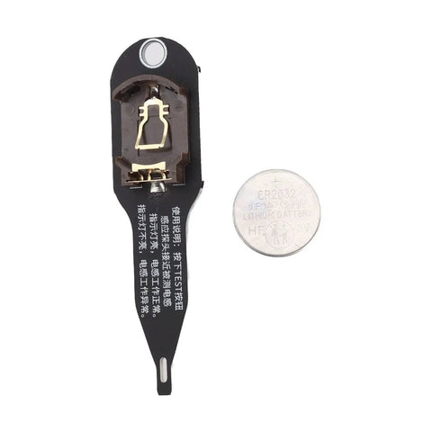 Compact Inductor Tester for PCB and Motherboard Repair, Fast Fault Detection With Green Indicator Light, coin battery shown