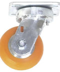 Kingpinless Swivel Plate Caster With Thick Polyurethane Tread Supporting 650 Lbs, showing the caster wheel and metal mounting plate.