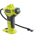 Cordless 18V ONE Plus High Pressure Inflator With Digital Gauge 0 To 150 PSI Pistol Grip Comfort, angled side view.