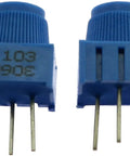 10K Trimmer Potentiometer Set With Knobs For Arduino, Five Pack, Rotary Adjustable Pot, Linear 0.5W, 10K Ohm, 3 Terminals, Blue Housing