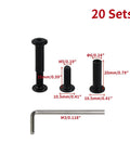 Heavy Duty Stainless Steel Binding Post Screws Designed For A Hella Secure Fit And Knockout Black Finish, 20 sets with M3 wrench included.