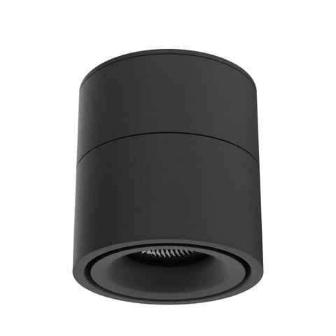 Dimmable LED Ceiling Spotlight With 360 Degree Swivel And Surface Mount, 10W COB Downlight, Stepless Warm To Cool White, Indoor Black Finish