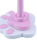 Close-up of a pink and white textured non-slip base, part of a Desk Yarn Stand With Swivel Wheels And Textured Non Slip Base.